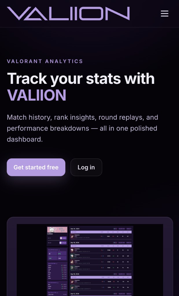 VALIION on mobile